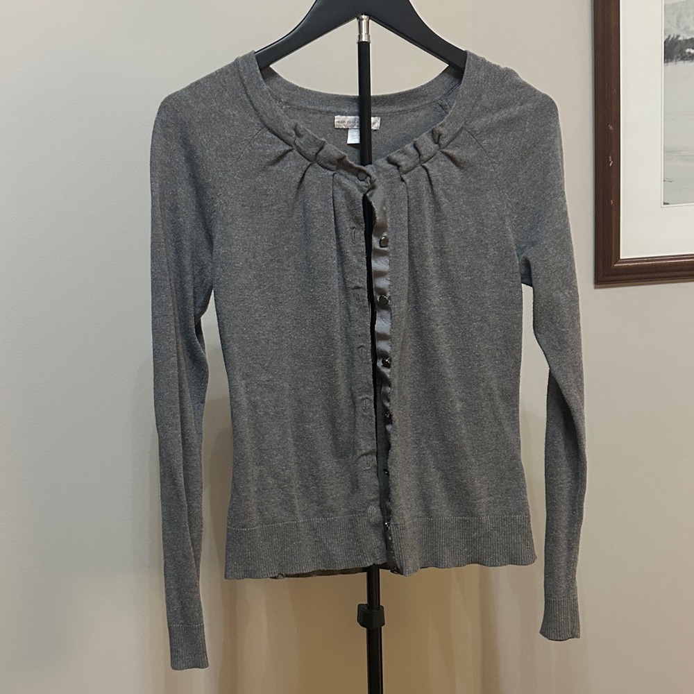 New York & Company Charcoal Button-Up Cardigan